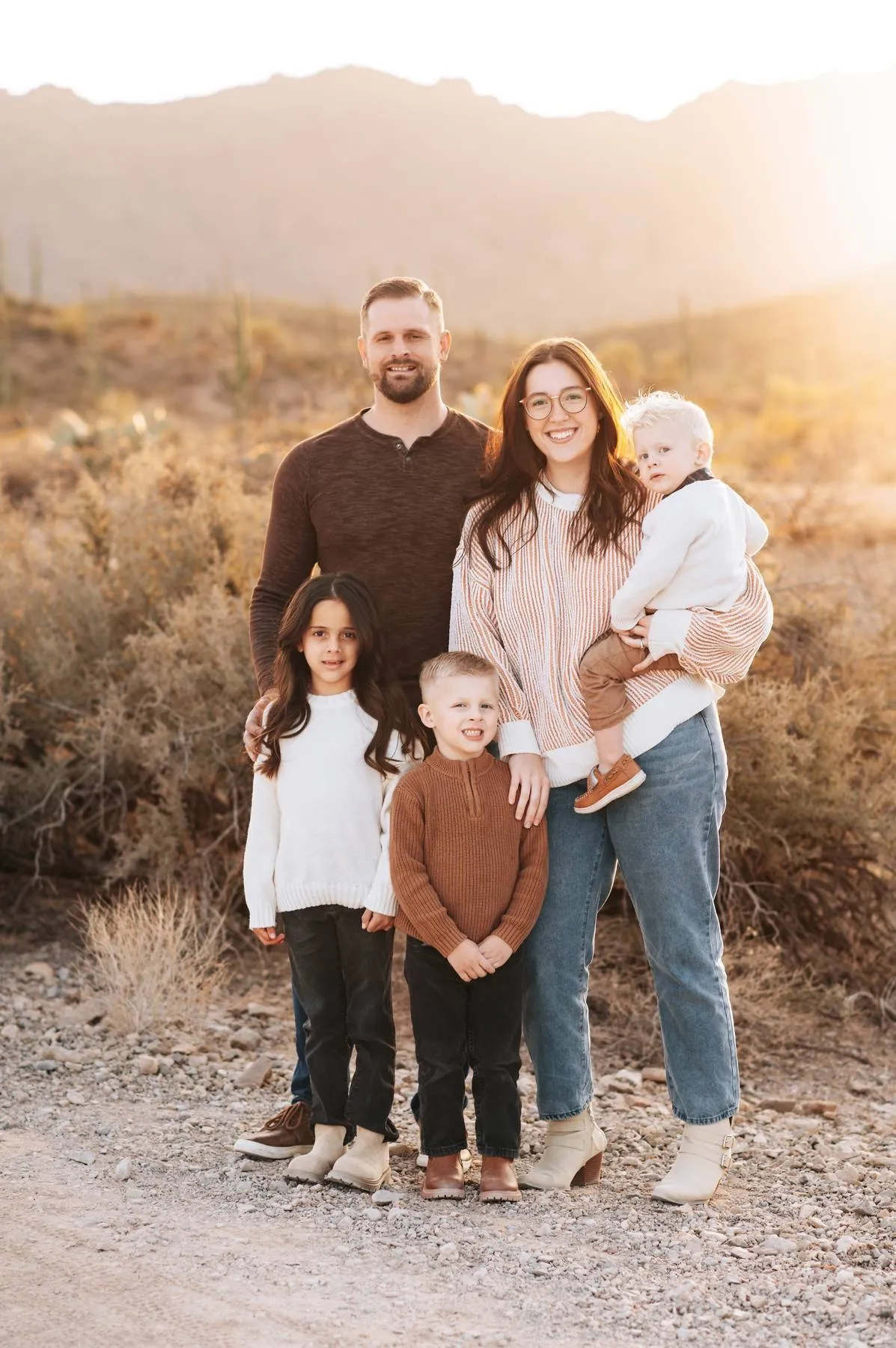 Jacob Witbeck, founder of PAINTR, with his family in the Tucson desert