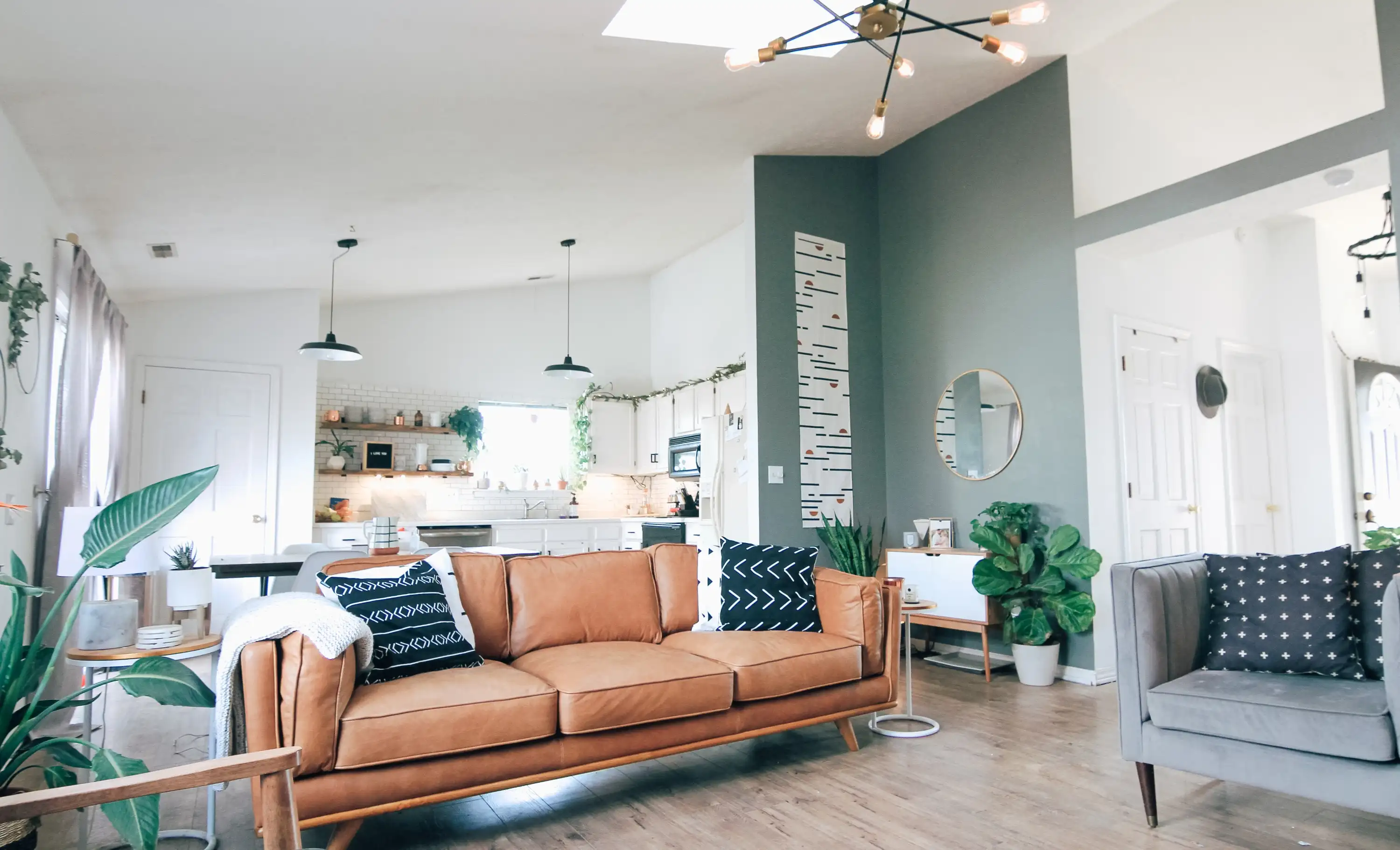 Freshly painted living room in a Tucson home